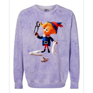 Retro Christmas Dentist Hermey The Elf Colorblast Crewneck Sweatshirt