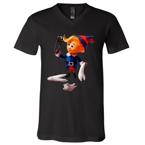 Retro Christmas Dentist Hermey The Elf V-Neck T-Shirt