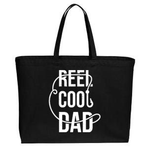 Reel Cool Dad Fishing Lover Gift Cotton Canvas Jumbo Tote