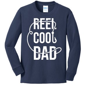 Reel Cool Dad Fishing Lover Gift Kids Long Sleeve Shirt