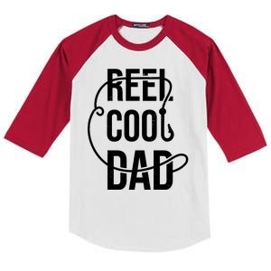 Reel Cool Dad Fishing Lover Gift Kids Colorblock Raglan Jersey