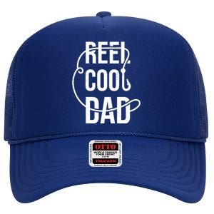 Reel Cool Dad Fishing Lover Gift High Crown Mesh Back Trucker Hat