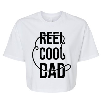 Reel Cool Dad Fishing Lover Gift Bella+Canvas Jersey Crop Tee