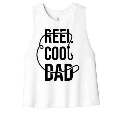 Reel Cool Dad Fishing Lover Gift Women's Racerback Cropped Tank