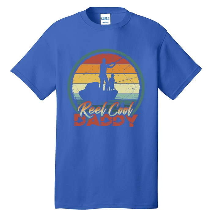 Reel Cool Daddy Cool Gift Cool Retro Vintage Fishing Family Funny Gift Tall T-Shirt