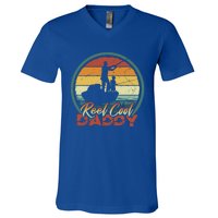 Reel Cool Daddy Cool Gift Cool Retro Vintage Fishing Family Funny Gift V-Neck T-Shirt