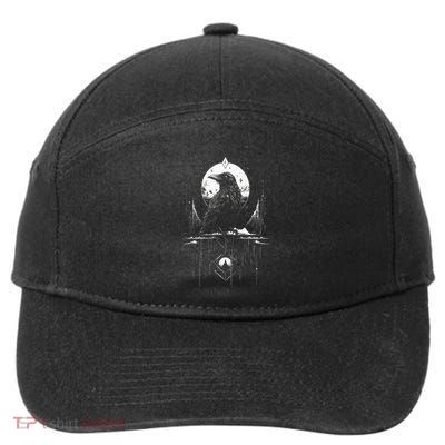 Raven Crow Dark Bird Witchcraft Omens Midnight 7-Panel Snapback Hat