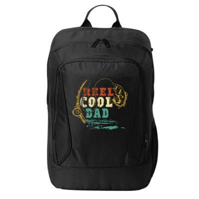 Reel Cool Dad Vintage Fishing Fathers Day Daddy Fisherman City Backpack