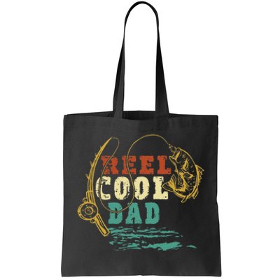 Reel Cool Dad Vintage Fishing Fathers Day Daddy Fisherman Tote Bag