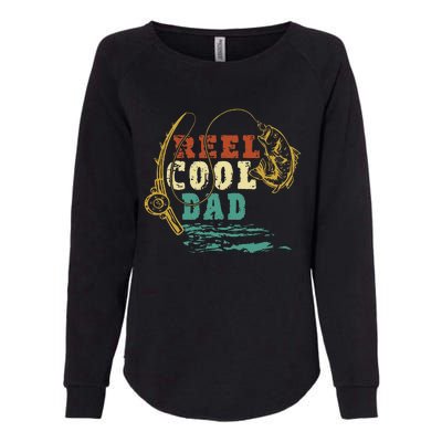 Reel Cool Dad Vintage Fishing Fathers Day Daddy Fisherman Womens California Wash Sweatshirt