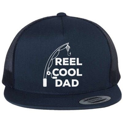 Reel Cool Dad Fishing Daddy Fathers Day Flat Bill Trucker Hat