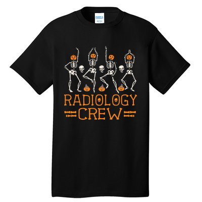 Radiology Crew Dancing Skeleton Pumpkin Funny Halloween Tall T-Shirt