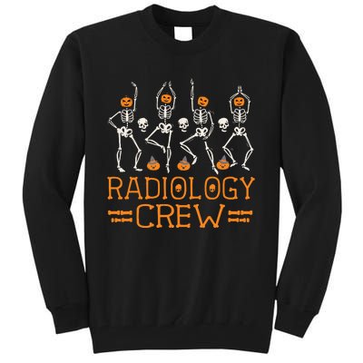 Radiology Crew Dancing Skeleton Pumpkin Funny Halloween Tall Sweatshirt