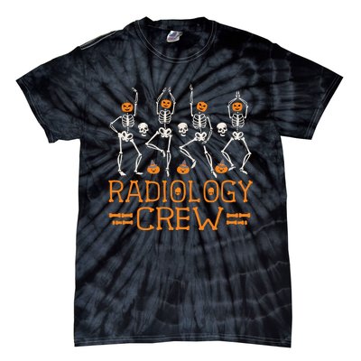 Radiology Crew Dancing Skeleton Pumpkin Funny Halloween Tie-Dye T-Shirt