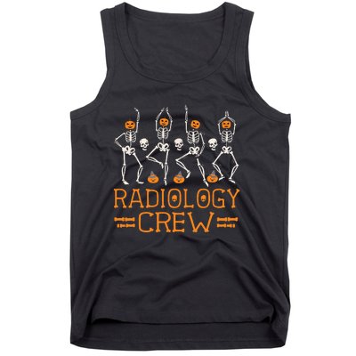 Radiology Crew Dancing Skeleton Pumpkin Funny Halloween Tank Top