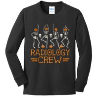 Radiology Crew Dancing Skeleton Pumpkin Funny Halloween Kids Long Sleeve Shirt