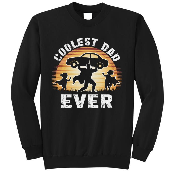 Retro Coolest Dad Ever Vintage Car Silhouette Sweatshirt