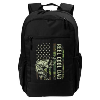 Reel Cool Dad Camouflage American Flag Backpack
