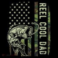 Reel Cool Dad Camouflage American Flag Flatbill Hat