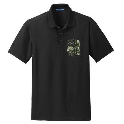 Reel Cool Dad Camouflage American Flag Dry Zone Grid Polo