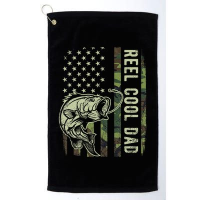 Reel Cool Dad Camouflage American Flag Golf Towel