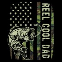Reel Cool Dad Camouflage American Flag Wool Snapback Cap