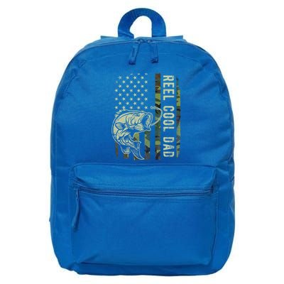 Reel Cool Dad Camouflage American Flag 16 in Basic Backpack