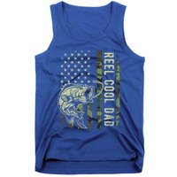 Reel Cool Dad Camouflage American Flag Tank Top