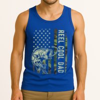 Reel Cool Dad Camouflage American Flag Tank Top