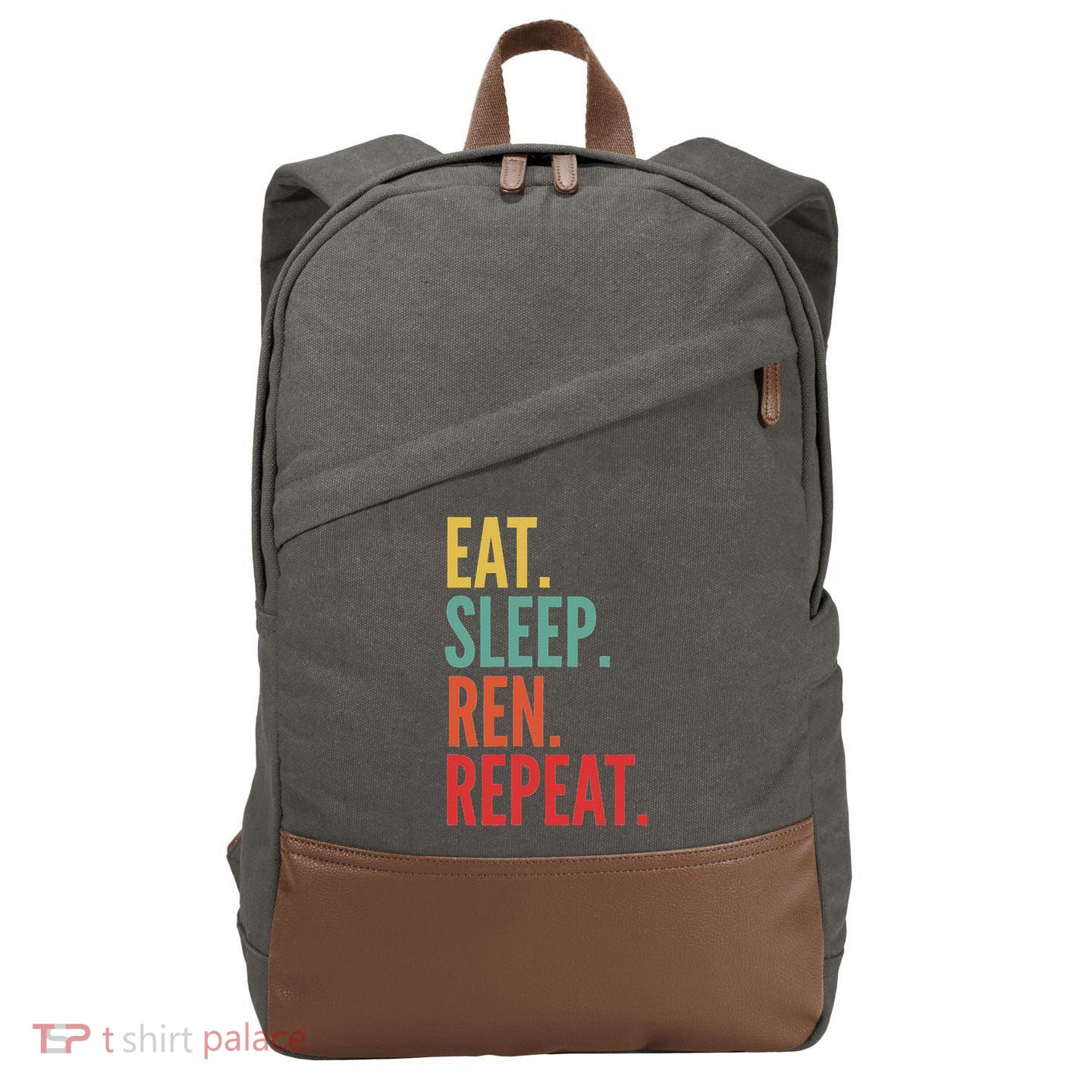 Ren Crypto, Eat Sleep Ren Repeat Cotton Canvas Backpack