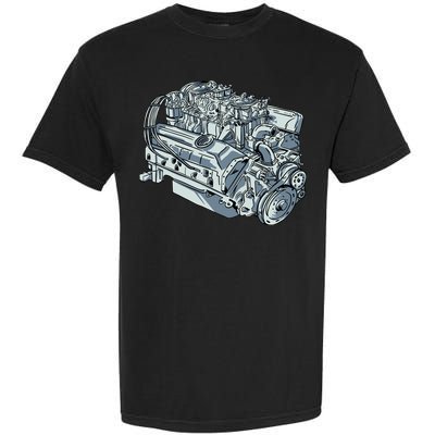Realistic Car Engine Garment-Dyed Heavyweight T-Shirt