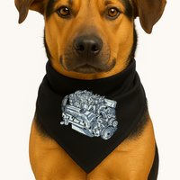 Realistic Car Engine USA-Made Doggie Bandana