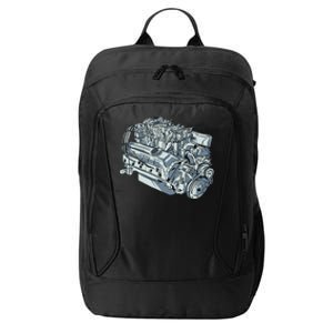 Realistic Car Engine City Backpack