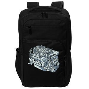 Realistic Car Engine Impact Tech Backpack