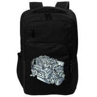 Realistic Car Engine Impact Tech Backpack