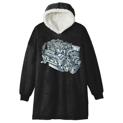 Realistic Car Engine Hooded Wearable Blanket
