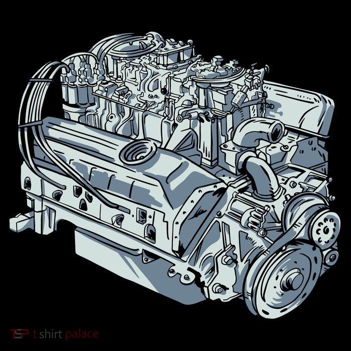 Realistic Car Engine Drawstring Bag