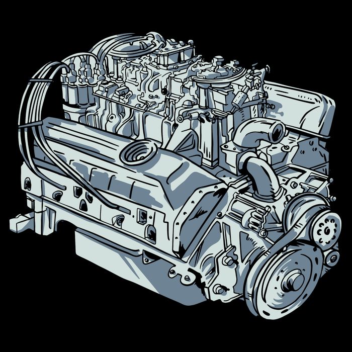 Realistic Car Engine 16 in Basic Backpack