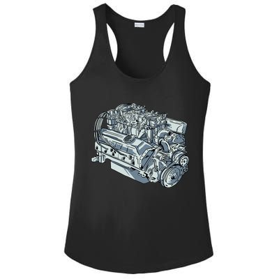 Realistic Car Engine Ladies PosiCharge Competitor Racerback Tank