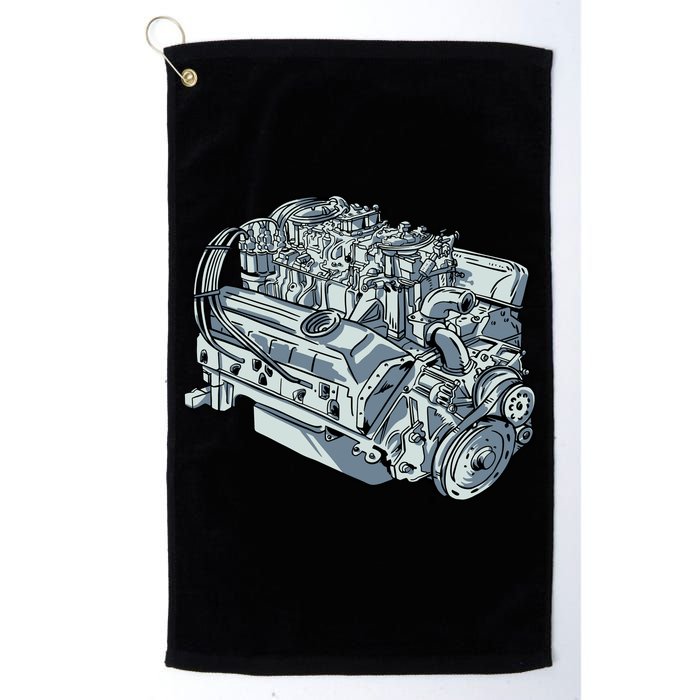 Realistic Car Engine Golf Towel