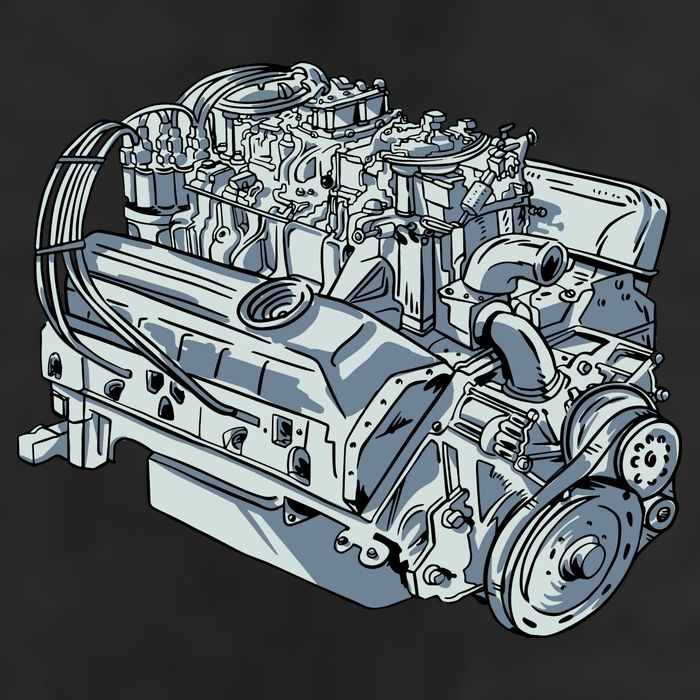Realistic Car Engine Golf Towel