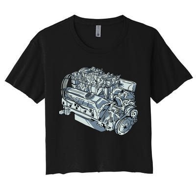 Realistic Car Engine Crop Top