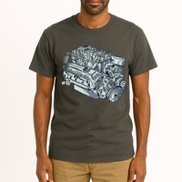 Realistic Car Engine Tall T-Shirt