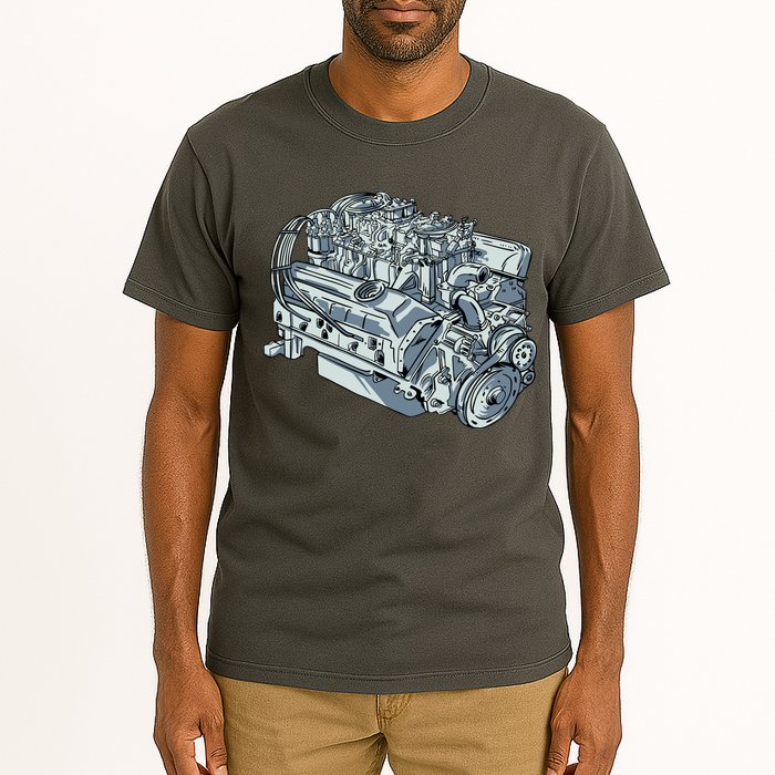 Realistic Car Engine Tall T-Shirt