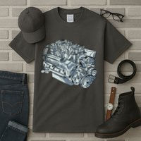 Realistic Car Engine Tall T-Shirt