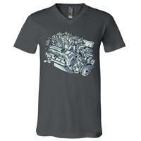 Realistic Car Engine V-Neck T-Shirt