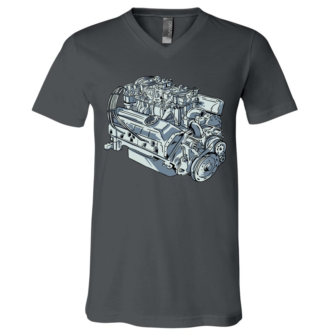 Realistic Car Engine V-Neck T-Shirt