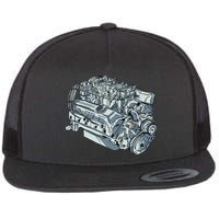 Realistic Car Engine Flatbill Hat