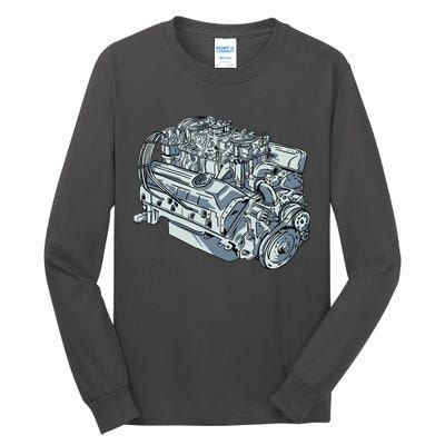 Realistic Car Engine Tall Long Sleeve T-Shirt
