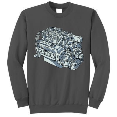 Realistic Car Engine Tall Sweatshirt